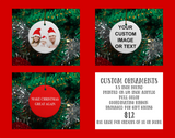 Quantity of 10 Personalized Printed Christmas Ornament Custom Picture or Text