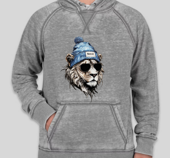 Lion with Detroit Beanie Hoodie