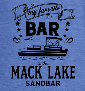 My favorite bar is the Mack Lake Sandbar T-shirt