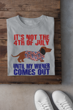 4th of July Wiener Comes Out Tee Dachshund