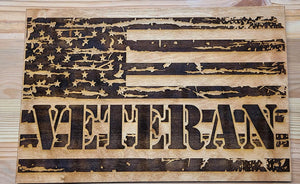 Veteran Flag Engraved Sign