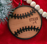 Sports Personalized Stocking Tag/Ornament Laser cut and engraved