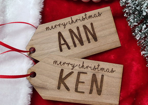 Personalized Stocking Tag/Ornament Laser cut and engraved