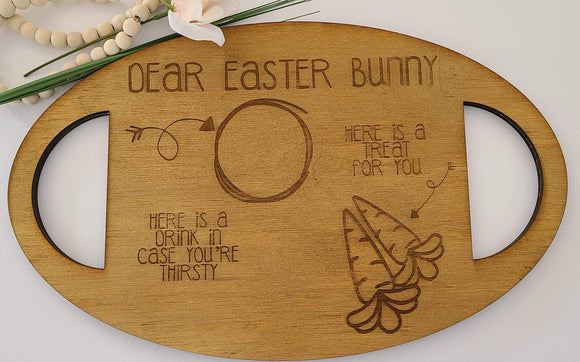Easter Bunny and Santa Treat Tray Laser cut and engraved