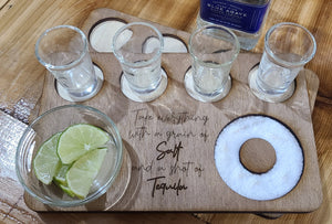 Tequila Shot Tray Laser cut and engraved