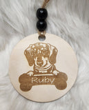 Dachshund Personalized Laser Cut and Engraved Wood Ornament