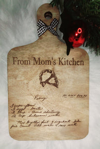 Recipe Card Cutting Board laser cut wood sign