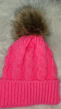 Patch Cable Knit Pom Pom Beanie