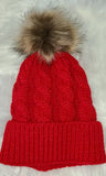 Patch Cable Knit Pom Pom Beanie