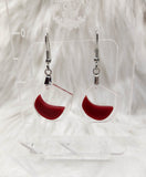 Red Wine Glass Earrings Acrylic Handmade Laser Cut