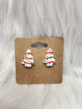 Snack Cake Christmas Cake Laser Cut Acrylic Handmade Earring Studs