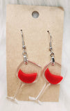 Red Wine Glass Earrings Acrylic Handmade Laser Cut