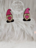 Valentine Gnome Earring Studs Laser Cut Wood Handmade