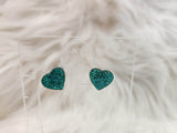 Glitter Heart Laser Cut Acrylic Handmade Earring Studs