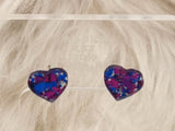 Glitter Heart Laser Cut Acrylic Handmade Earring Studs