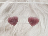 Glitter Heart Laser Cut Acrylic Handmade Earring Studs