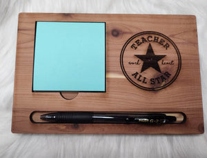 Teacher Sticky Note and Pen Desk Tray