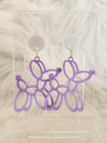 Balloon Dog Laser Cut Acrylic Handmade Earring Studs